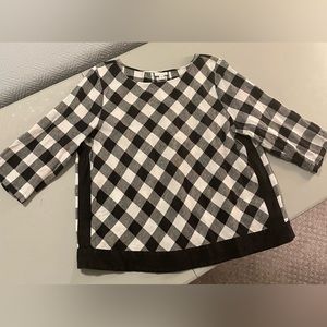 J Jill Love Linen Buffalo Check top Size XL